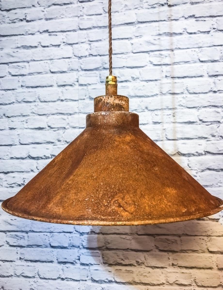 Rusted aged metal pendant light 380mm
